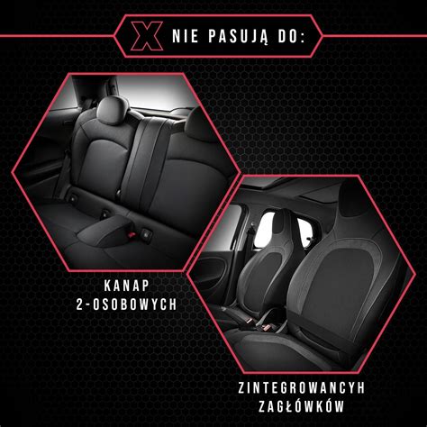 Pokrowiec samochodowy Pok Ter Ekoskóra Design Leather Czerwone Kia