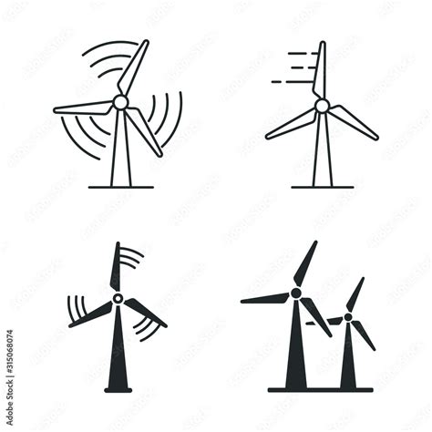 Wind Power Icon Template Color Editable Wind Turbine Symbol Vector Sign Isolated On White