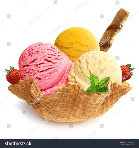 Mixed Ice Cream Scoops In Bowl Stock Photo 138474008 Shutterstock