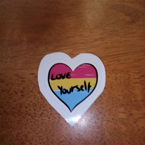 Lgbtq Pansexual Pride Flag Heart Shaped Sticker Etsy