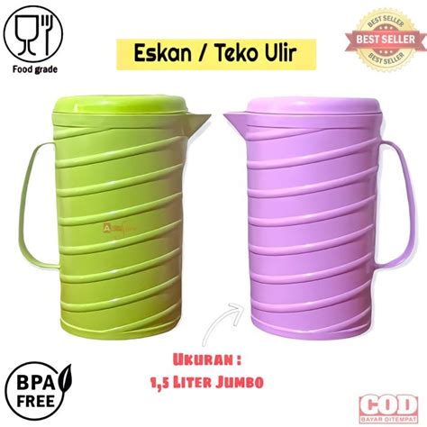 Bisa Cod Promo Teko Plastik Liter Eskan Gelas Ulir Teko