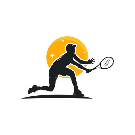 Tennis Player Stylized Vector Silhouette Logo 11155923 Vector Art At