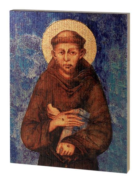 St Francis Of Assisi By Cimabue Embossed Wood Plaque