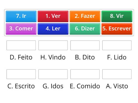 Associe Cada Verbo Da Coluna A Sua Respectiva Forma No Partic Pio