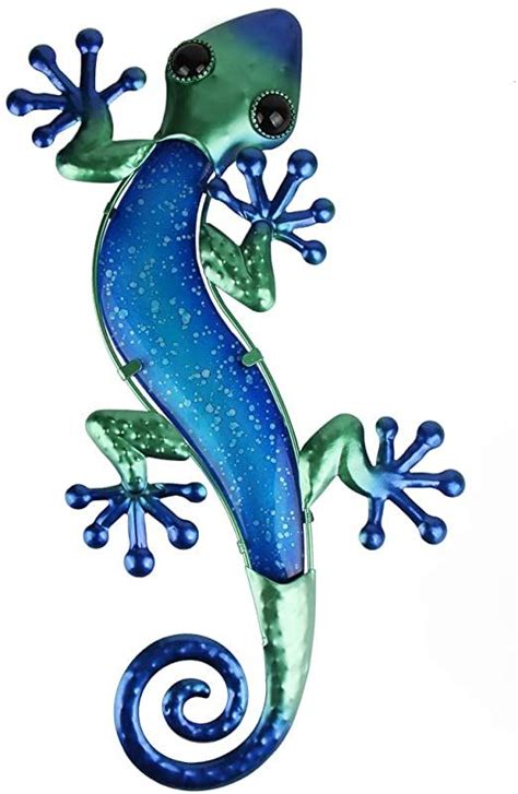 HONGLAND Gecko Wall Decor Lizard Metal Wall Art Garden Statue