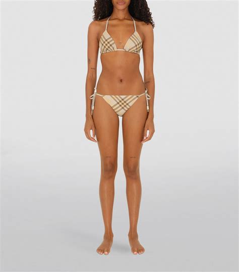 Womens Burberry Neutrals Check Bikini Bottoms Harrods Countrycode