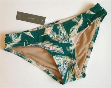 NEW JCrew 44 Tropical Fern Surf Hipster Bikini Bottom Size XXXS TFO