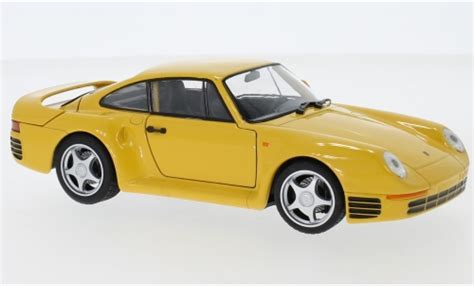 Miniature Porsche Welly Jaune Voiture Miniature