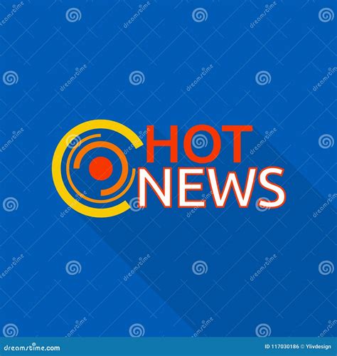 Nuevo Logotipo De Las Noticias Calientes Estilo Plano Ilustraci N Del