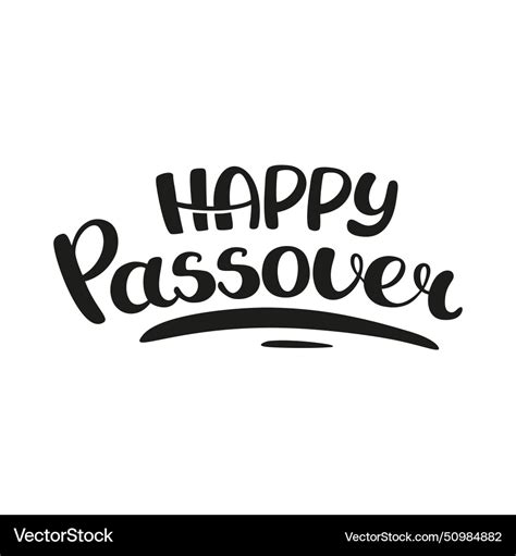 Happy Passover Lettering Isolated On White Vector Image