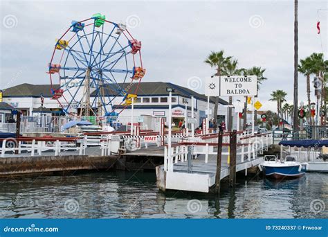 Balboa Island Pier Near Newport Harbor Beach In California Editorial