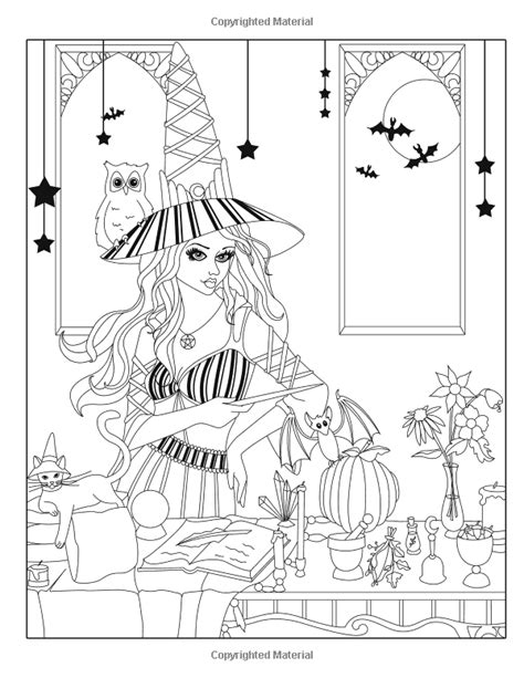 Autumn Fantasy Coloring Book Halloween Witches Vampires And Autumn