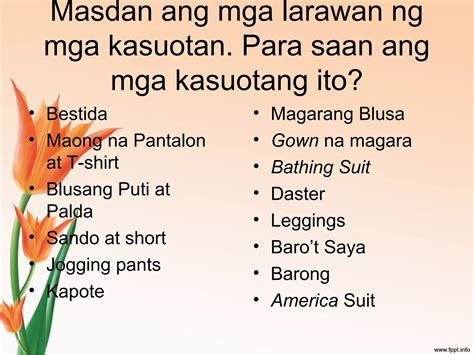 Pangangalaga Ng Kasuotan At Kagamitan Epp 6 Ppt