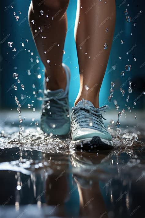 Premium AI Image | Closeup of a woman in sneakers walking through