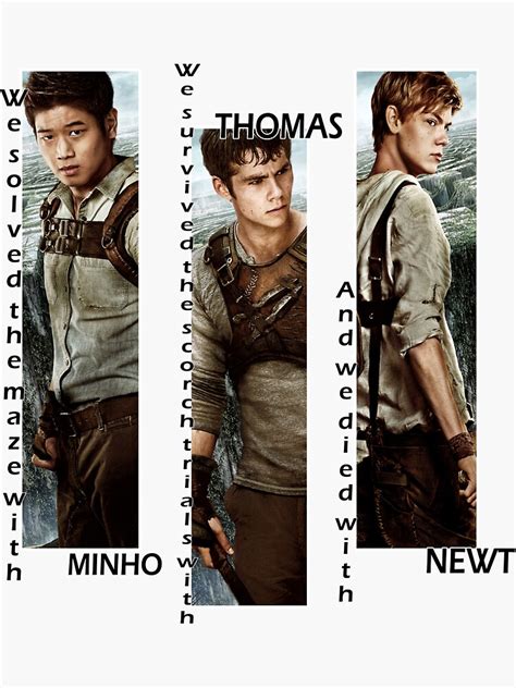 Maze Runner Minho Thomas Newt Sticker For Sale By Angelialucis