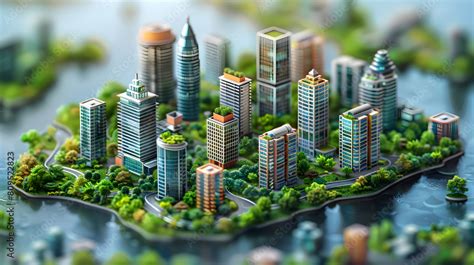 3D Flat icon as Urban Planner Designing Sustainable Cities concept as ...