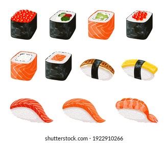 Realistic Sushi Roll Detailed Photo Realistic Stock Vector Royalty