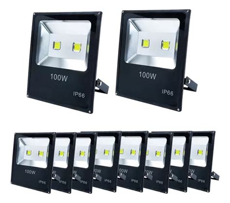 Kit 10 Refletor Led 100w Bivolt Ip66 Holofote Prova D água Frete grátis