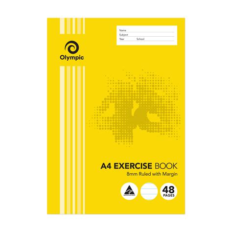 olympic exercise book mm ruled  red margin   pages hamelin