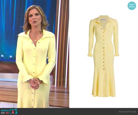 Wornontv Natalie Morales’ Yellow Button Front Midi Dress On Cbs Mornings Natalie Morales