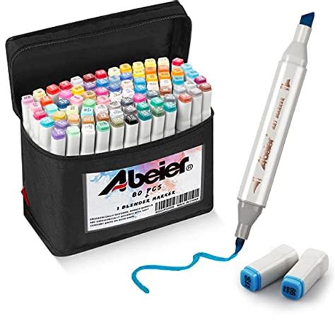 81 Colors Alcohol Brush Markers, Abeier Brush & Chisel Dual Tip Sketch ...