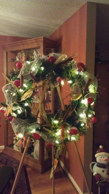 Fishing Wreath I Made For My Mother N Lawfor Christmas Christmas