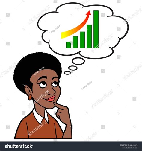 Black Woman Thinking About Stock Market Stock Vector Royalty Free