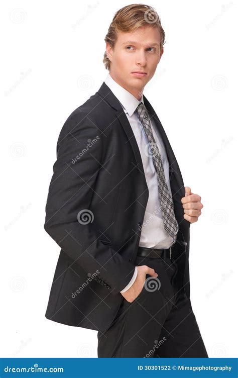 Businessman Holding Suit Jacket Stock Photo Image Of Executive