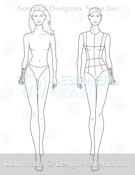 Fashion Croqui Female Figure Template 046 Designers Nexus