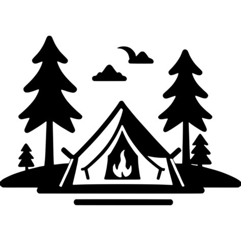 Camping Scene Tent Forest Svg