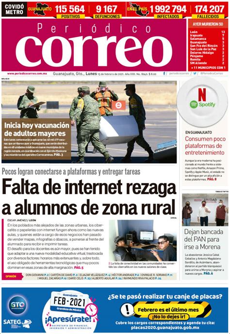 Periódico Correo El Diario Del Estado De Guanajuato México Periódicos De México Toda La