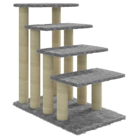 MAD Arbre à chat avec griffoirs en sisal Gris clair 63 cm