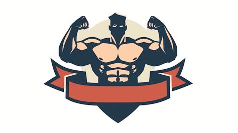 Un Homme Fort Et Muscl Fl Chissant Ses Biceps Dans Un Logo De Style