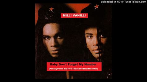 Milli Vanilli Baby Don T Forget My Number Pennsylvania Six Five