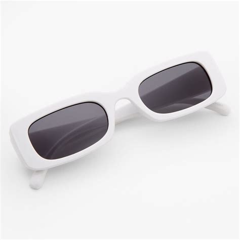 Rectangular Retro Sunglasses White Icing Us