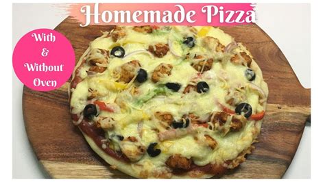 Homemade Pizza With And Without Oven Pizza Dough Recipe How To Make Pizza On A Pan Or Tawa