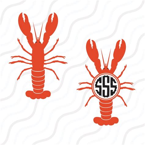 Crawfish SVG Mardi Gras Svg Crawfish Monogram SVG Cut Table Etsy