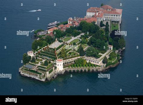 ISOLA BELLA (aerial view). Borromean Islands, Lake Maggiore, Piedmont ...