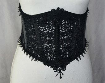 Embroidered Sheer Lace Waist Corset Lingerie Belt Etsy