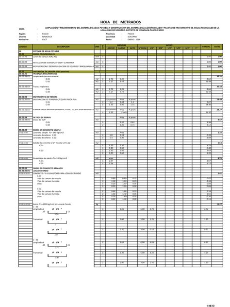 Planilla De Metrados De Desague Pdf Ciencia Medioambiental Agua Y