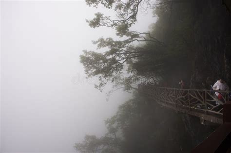 Glass Walkway Or Grand Canyon Skywalk Sheer Cliff In Tianmen National