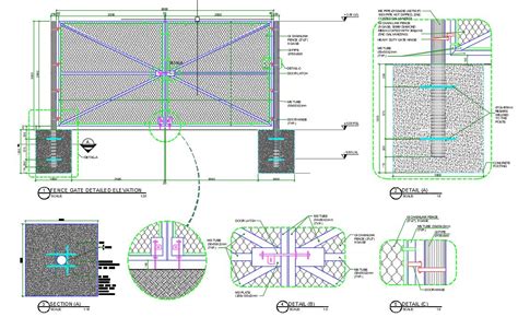 Typical Fence Gate Detail Drawings Cad Files Dwg Files Plans And