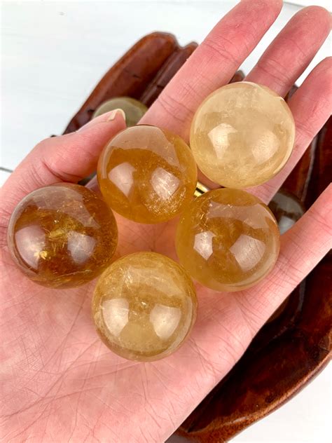 Small Honey Calcite Sphere Crystal Vibes Inc