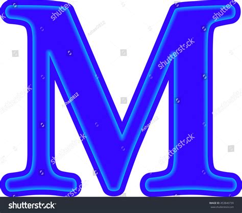 English Alphabet Education Blue Letter M Stock Vector (Royalty Free ...