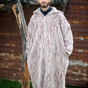 Traditional Moroccan Djellaba Long Dress For Men Moroccan Blue Sky