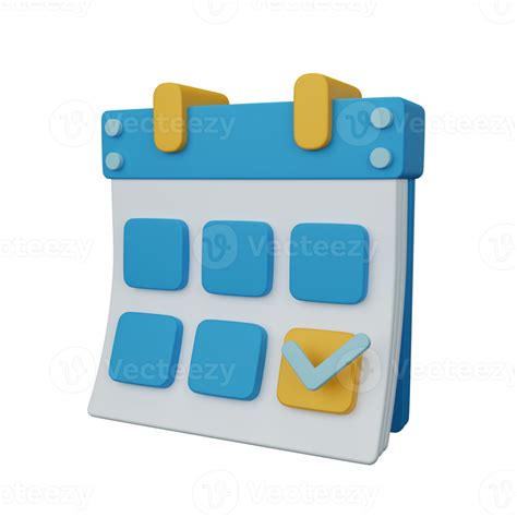 3d Rendering Calendar Isolated Useful For User Interface Apps And Web