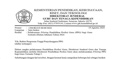 Pengumuman Resmi Pelaksanaan Tahap 2 Piloting PPG Guru Tertentu Tahun