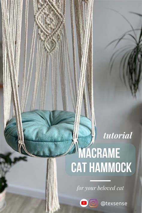 Diy Macrame Cat Hammock │ Diy Cat Bed │ Kitten Hanging Bed │ Macrame Cat Hammock Tutorial Diy