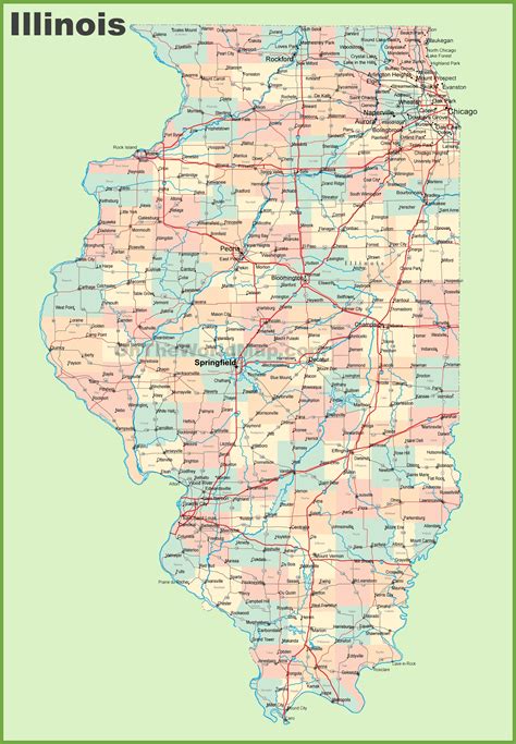 Printable Illinois County Map