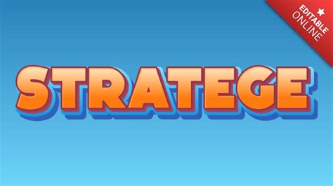 Stratège 3D Videojuego Naranja Azul Generador de Efectos de Texto